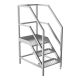 Stainless Steel Static Access Steps - 2 step w/platform w/handrail