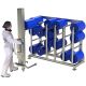 lockable reel storage with woman and lifter