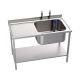 Single Left Drainer Utensil Sink & Frame