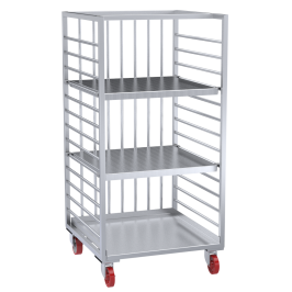 Workstation trolley with 2 shelves