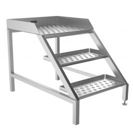 Stainless Steel Static Access Steps - 2 step w/platform