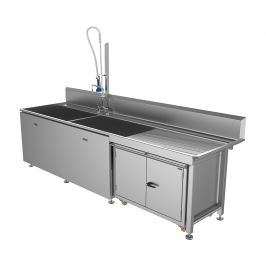 Double Bowl Single Drainer Stainless Steel Belfast Sink with Undercupboard