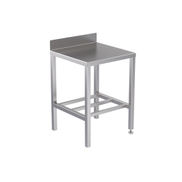 Stainless Steel Table with Backsplash Stainless Steel underframe - L600