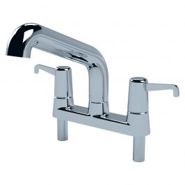 Chrome plated basin mounted taps
