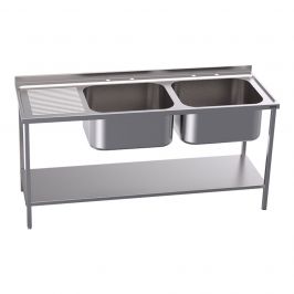Double Bowl Sink with L/H Drainer