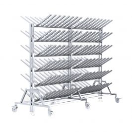 Stainless Steel 96 Pair Mobile Boot Rack