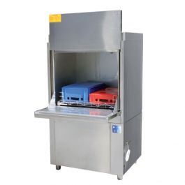 Washing shop machine trays
